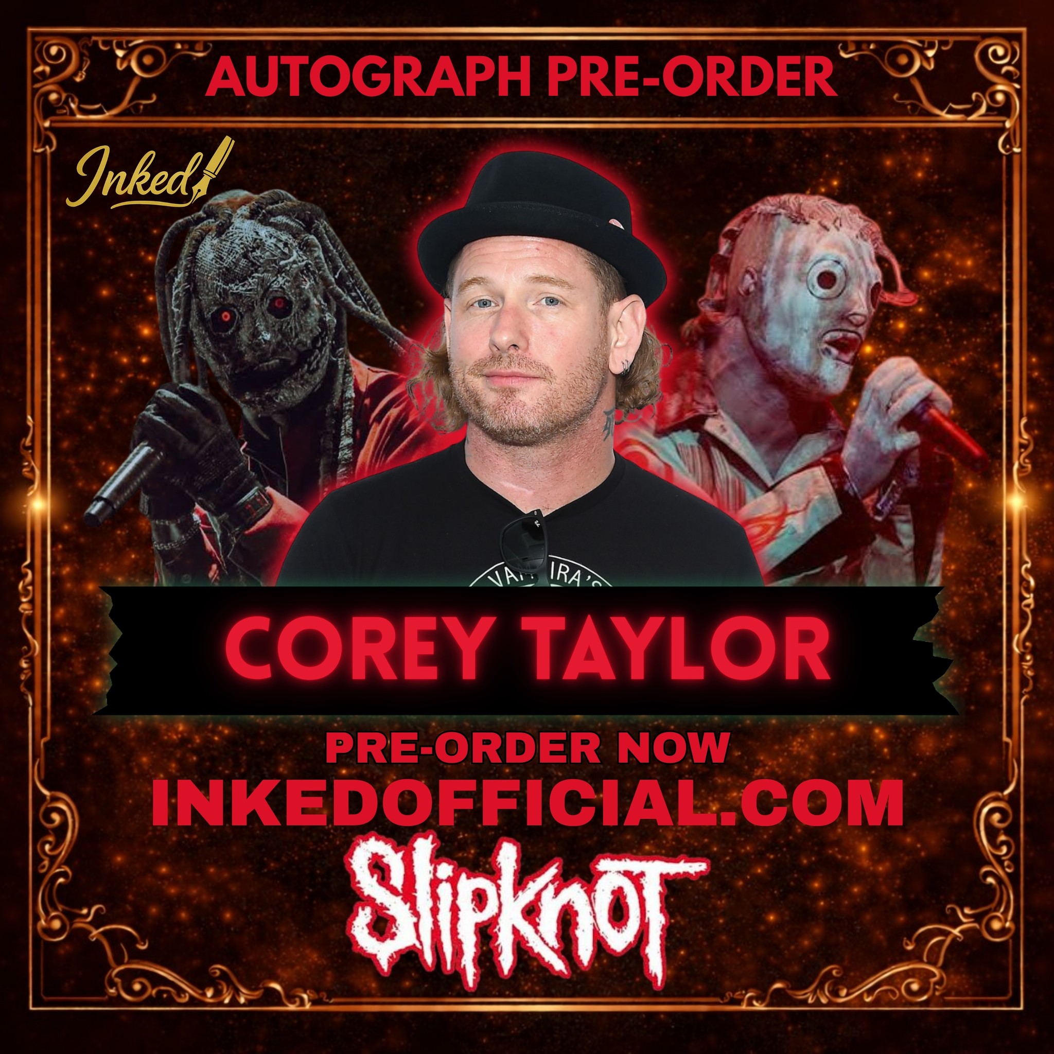 Inked Autographs Facebook ad: Corey Taylor Private Signing, Slipknot, Stone Sour & Heavy…