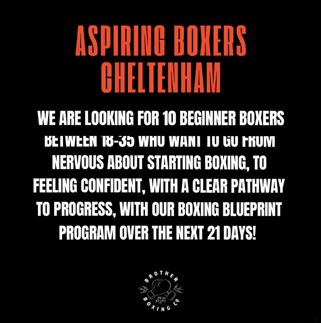 Brother Boxing Cheltenham Facebook ad: Build your boxing from the ground up
