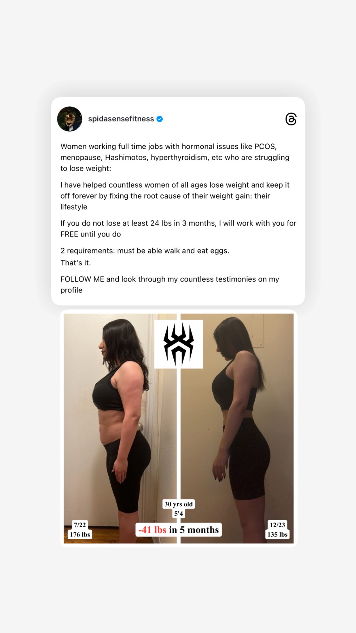 Spidasensefitness Facebook ad