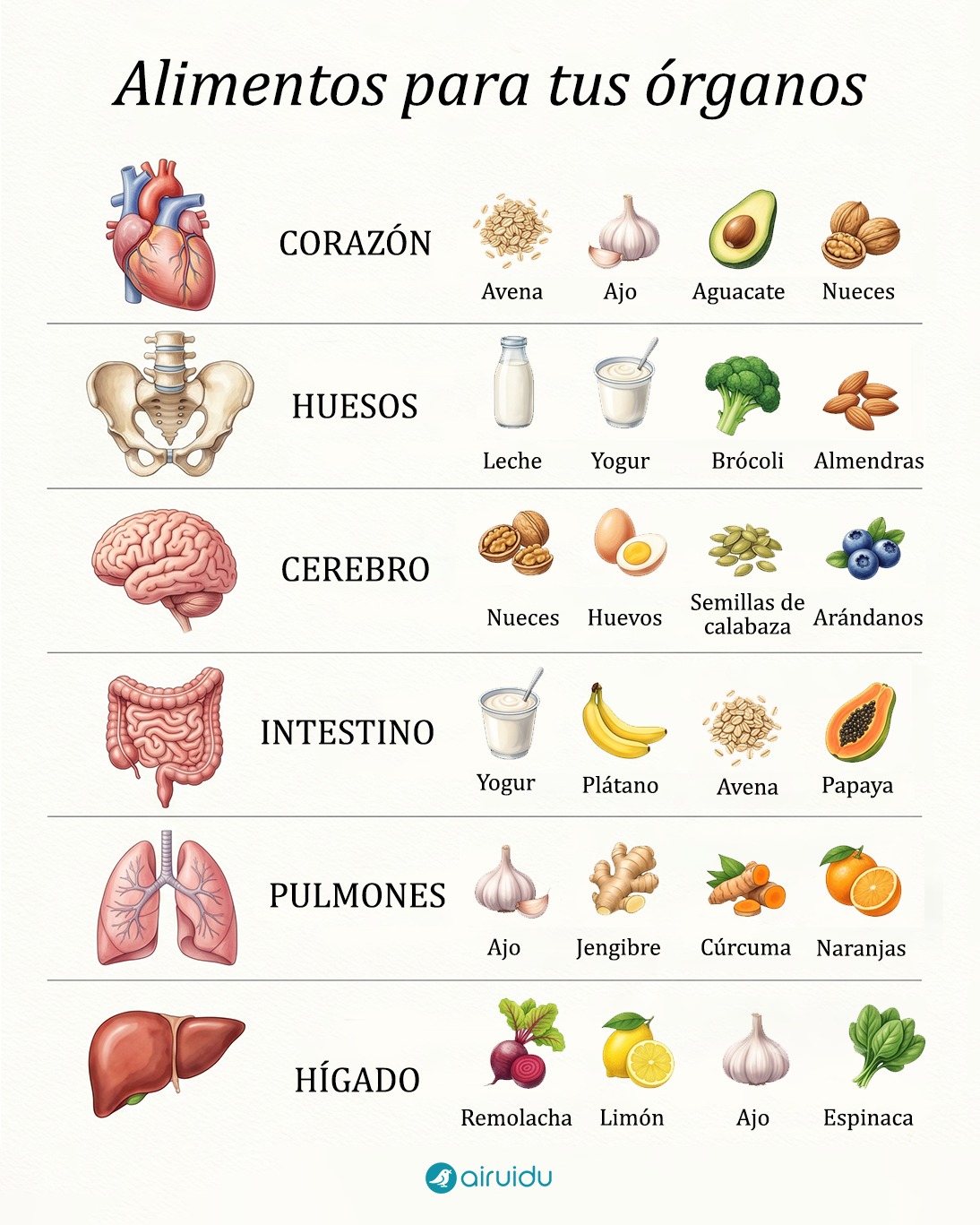 Airuidu Mexico Facebook ad: Qué comer para tus órganos vitales