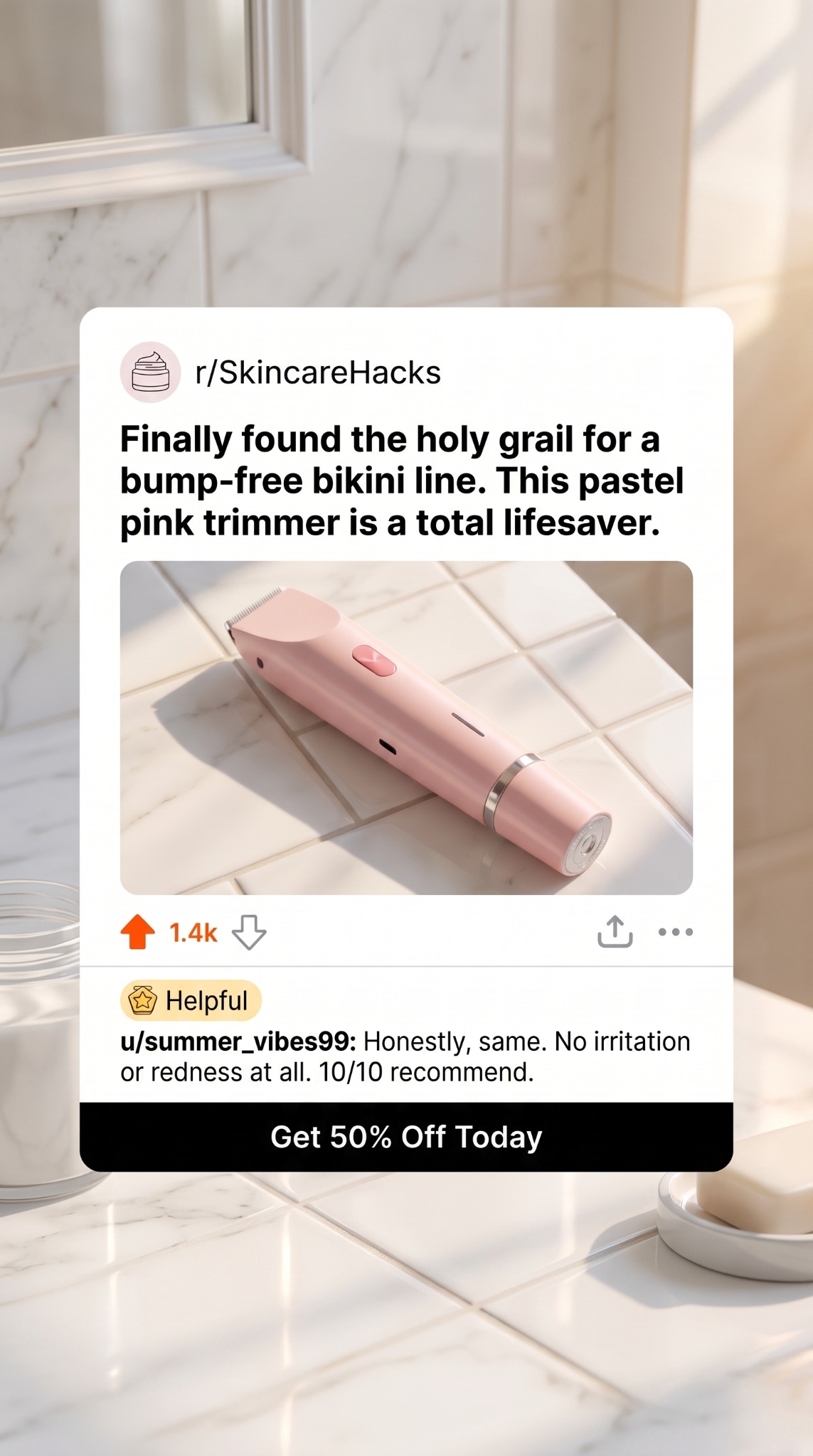 AKINA Facebook ad: 10,000+ Five Star Reviews