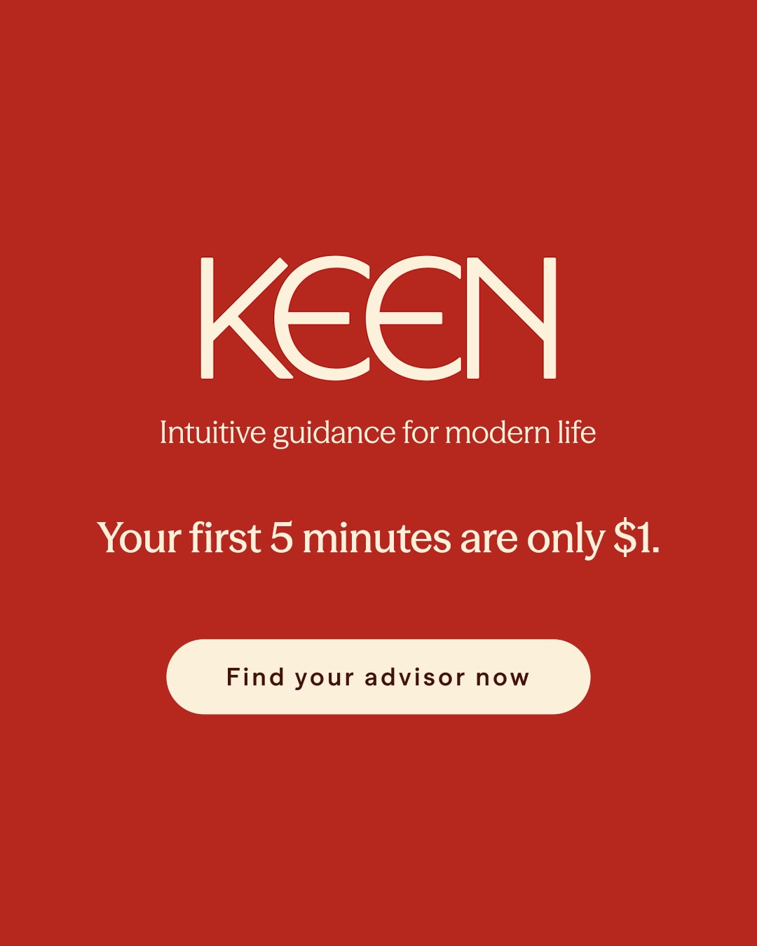 Keen.com Facebook ad: Let’s normalize guidance