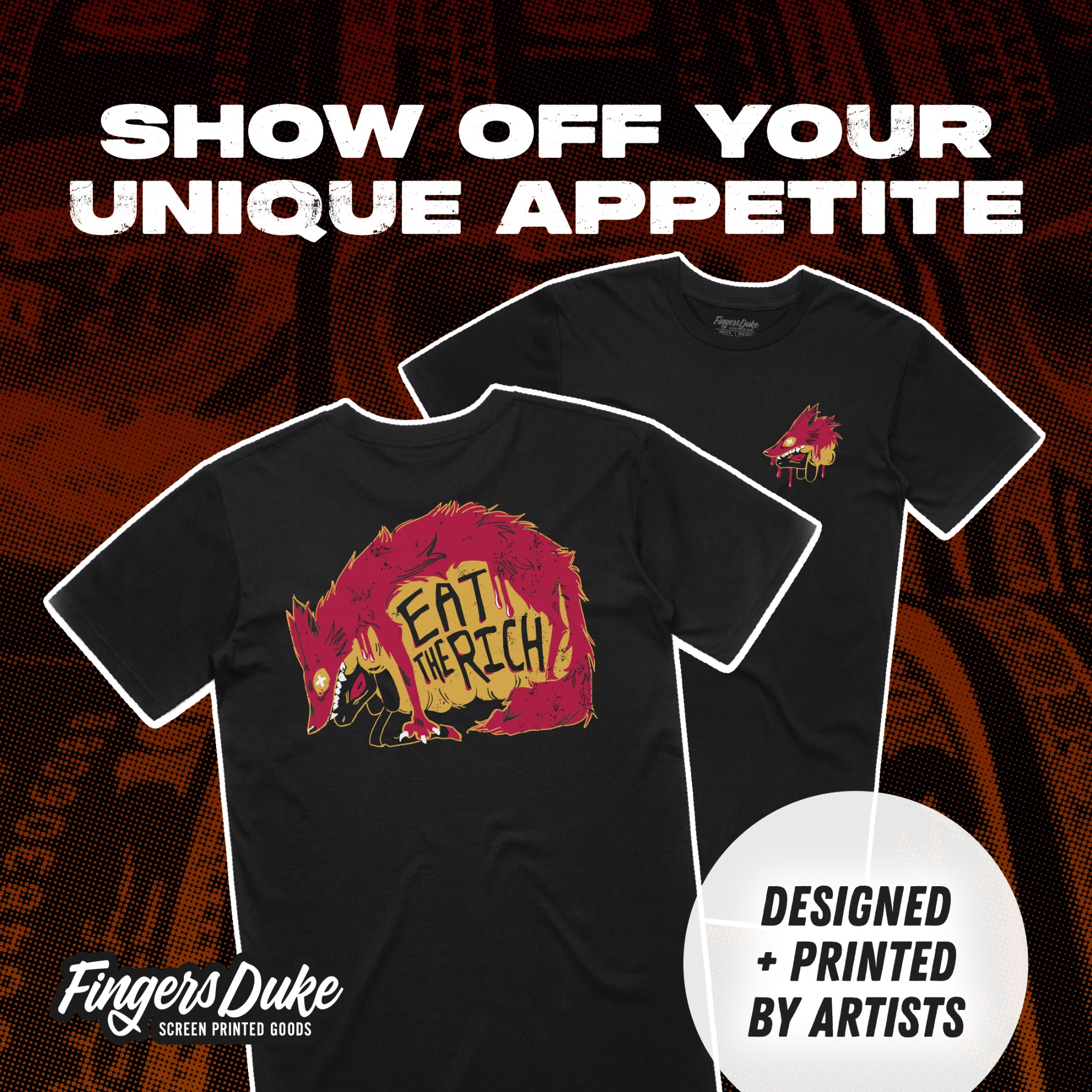 Fingers Duke - Screen Printed Goods Facebook ad