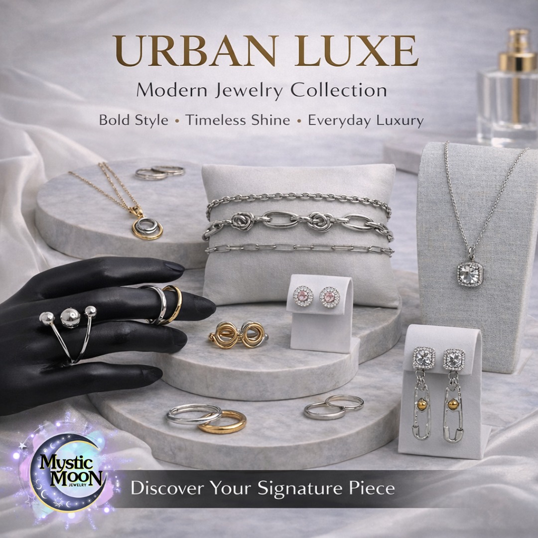 Mystic Moon Jewelry Facebook ad: Ya llegó la Nueva Colección Urban Luxe
