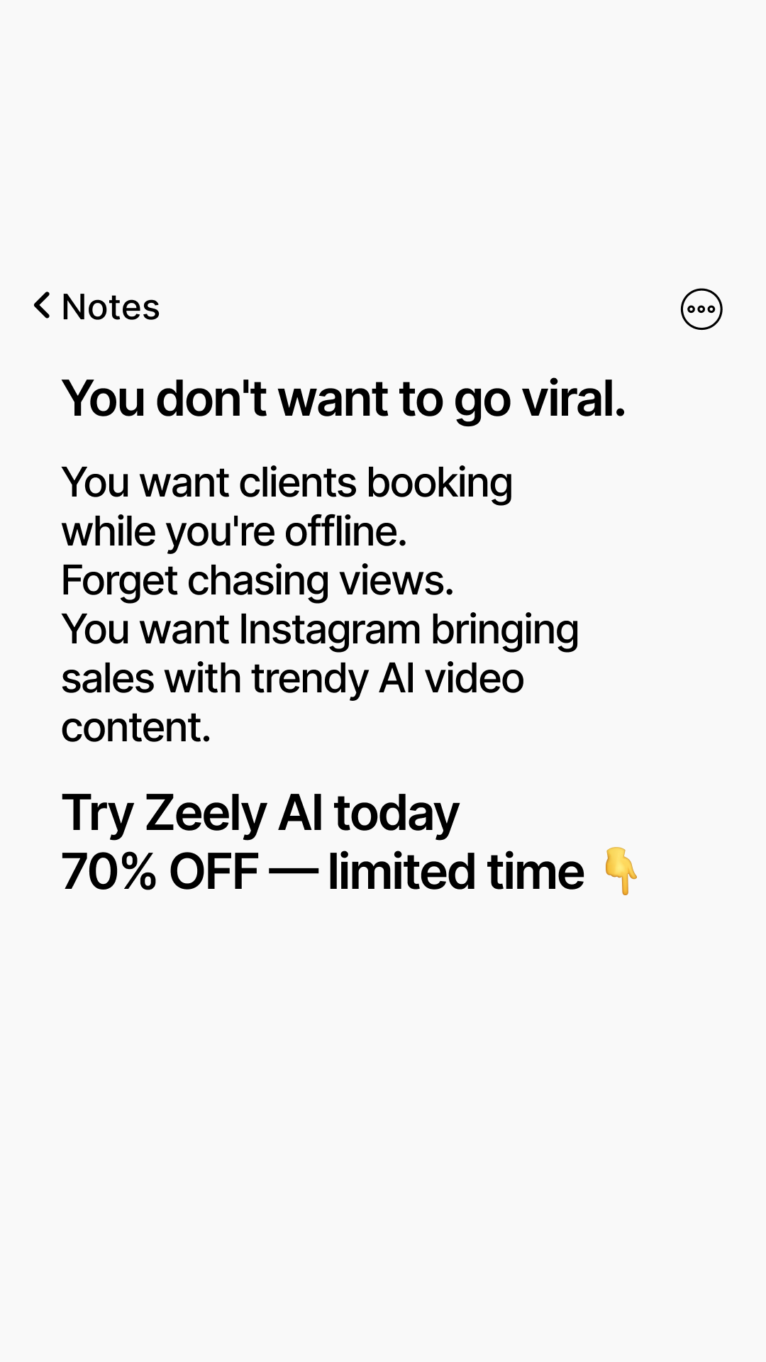 Zeely Facebook ad