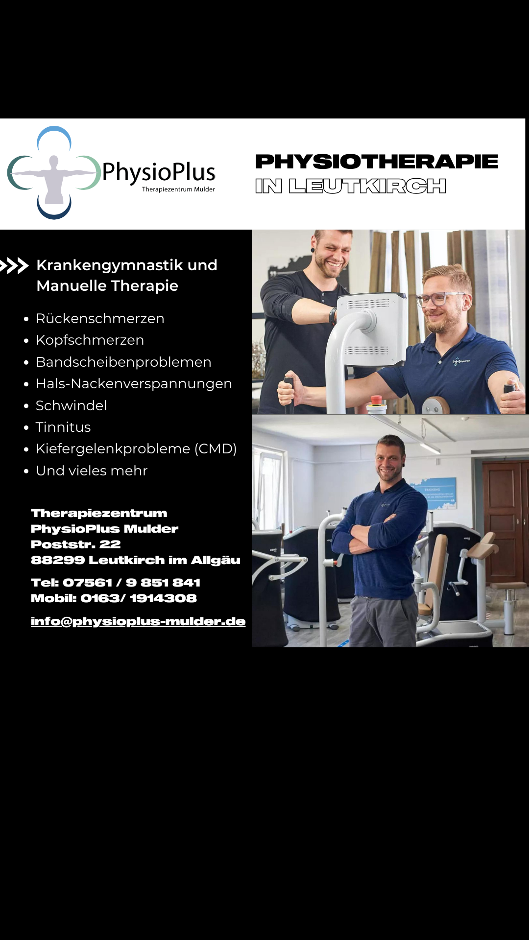 Therapiezentrum PhysioPlus Mulder Facebook ad from Aug 22, 2025