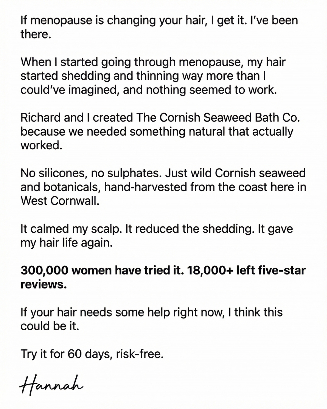 Hannah May - Co-Founder of The Cornish Seaweed Bath Co.  Facebook ad