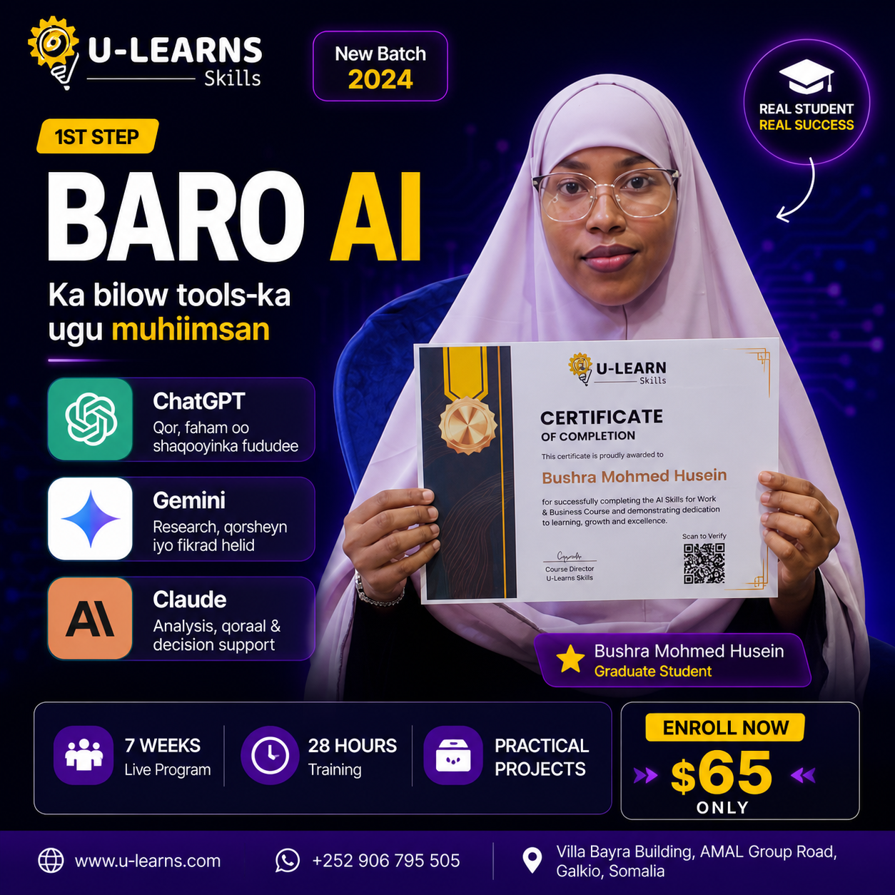 U-Learns Facebook ad: ๐๐ ๐ฆ๐ ๐๐ก๐ ๐ก๐๐ฅ๐ข๐ฌโฆ ๐ฐ๐๐ ๐๐ฎ๐ซ๐ฌ๐๐ ๐๐๐ ๐ฎโฆ