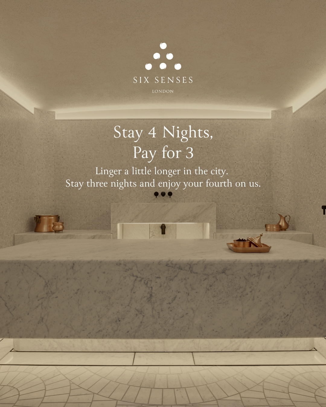 Six Senses London Facebook ad: Why rush off?