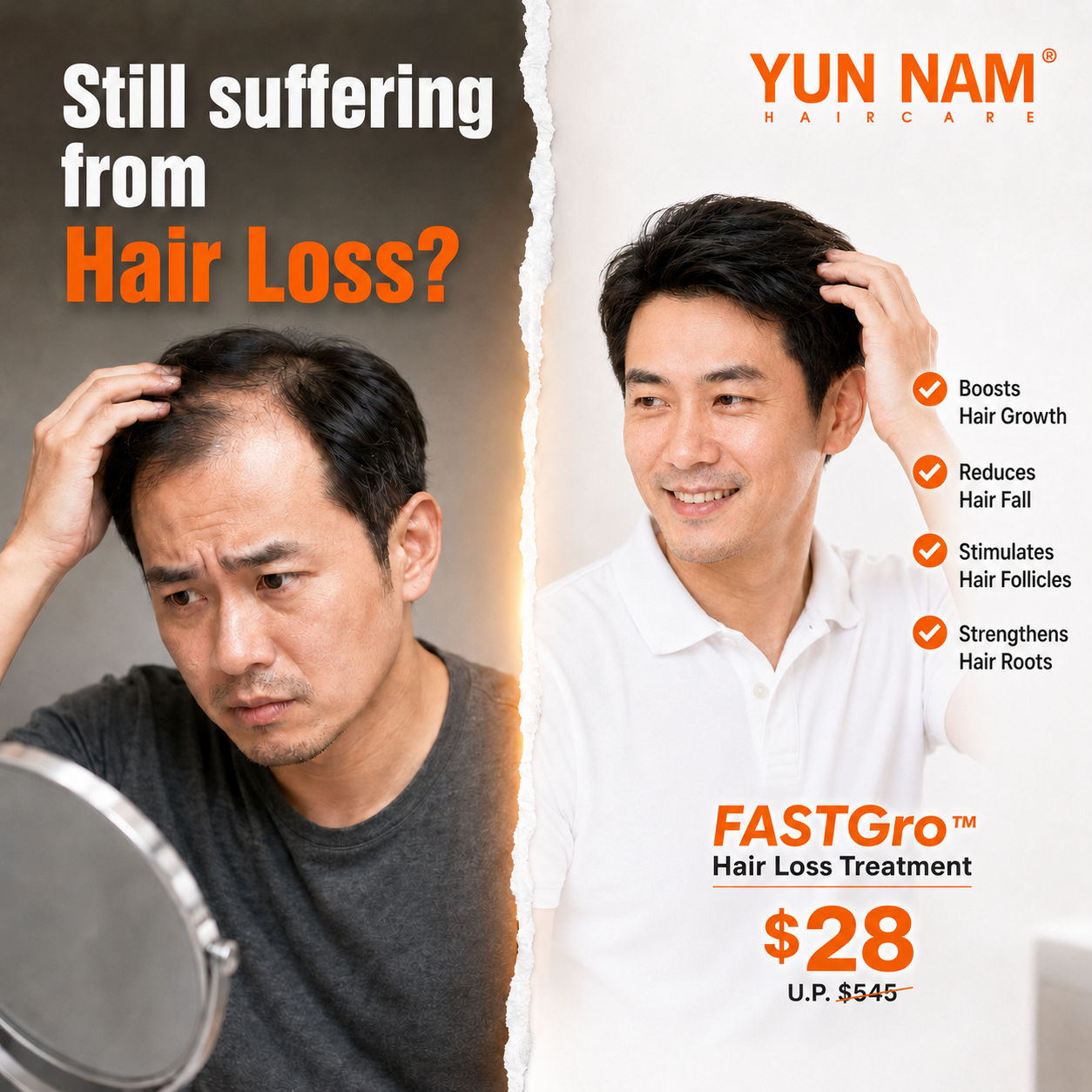 Yun Nam Hair Care Facebook ad: Don’t Miss $28 Hair Growth Promo!