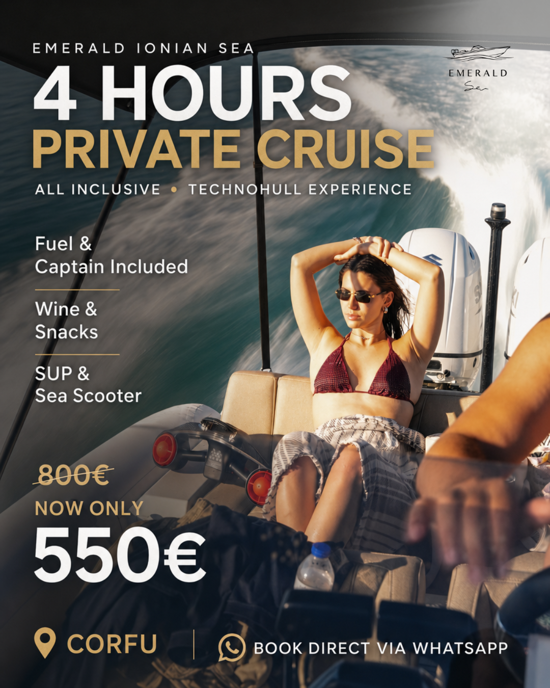 Emeraldioniansea Facebook ad: Save €250 on Your Private Cruise!