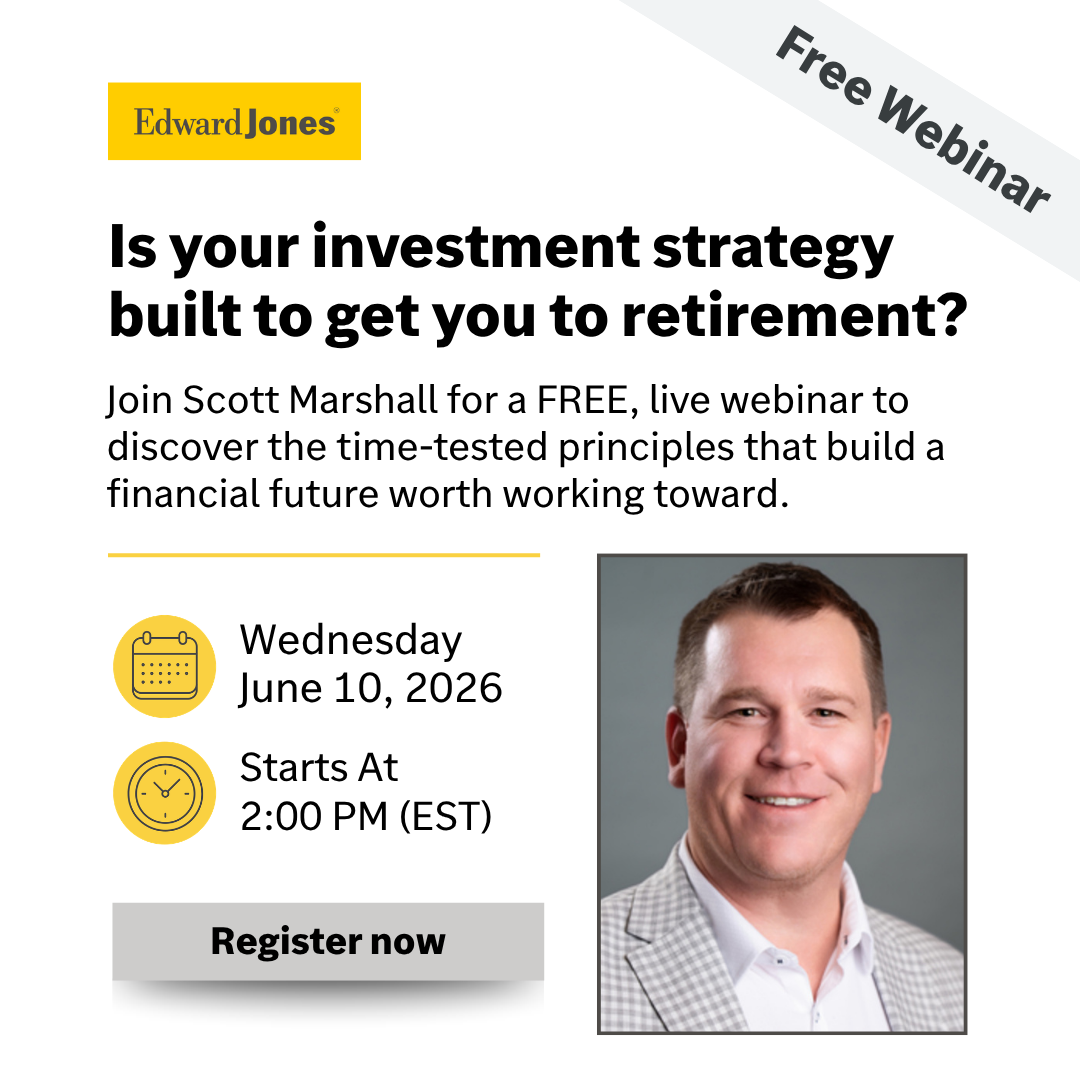 Edward Jones - Financial Planner: Scott Marshall Facebook ad: Free Webinar for Canadians