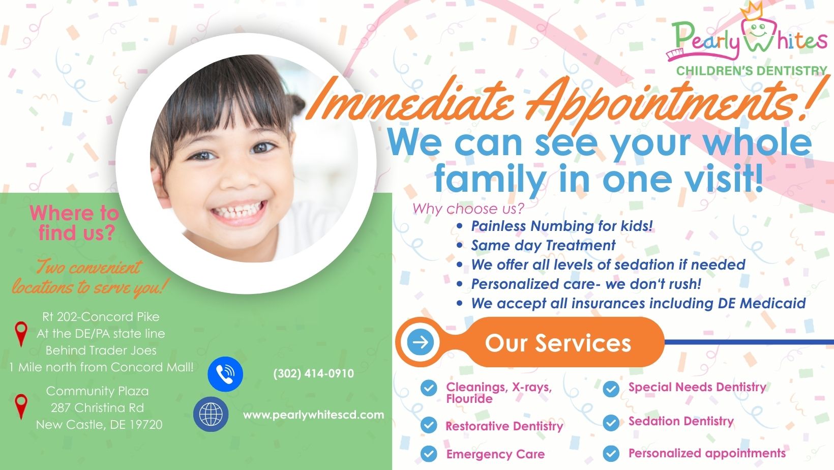 Pearly Whites Children's Dentistry Facebook ad