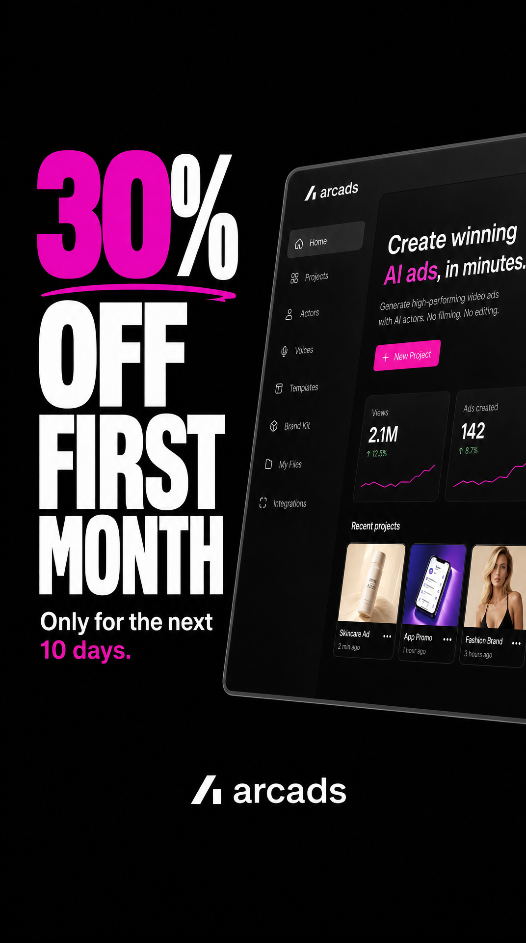 Arcads AI - Newsletter Facebook ad
