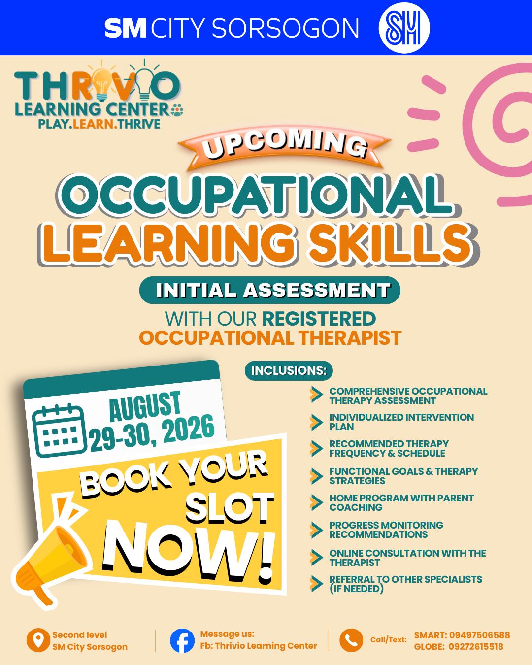 Thrivio Learning Center Facebook ad: 𝗨𝗽𝗰𝗼𝗺𝗶𝗻𝗴 𝗢𝗰𝗰𝘂𝗽𝗮𝘁𝗶𝗼𝗻𝗮𝗹 𝗟𝗲𝗮𝗿𝗻𝗶𝗻𝗴…
