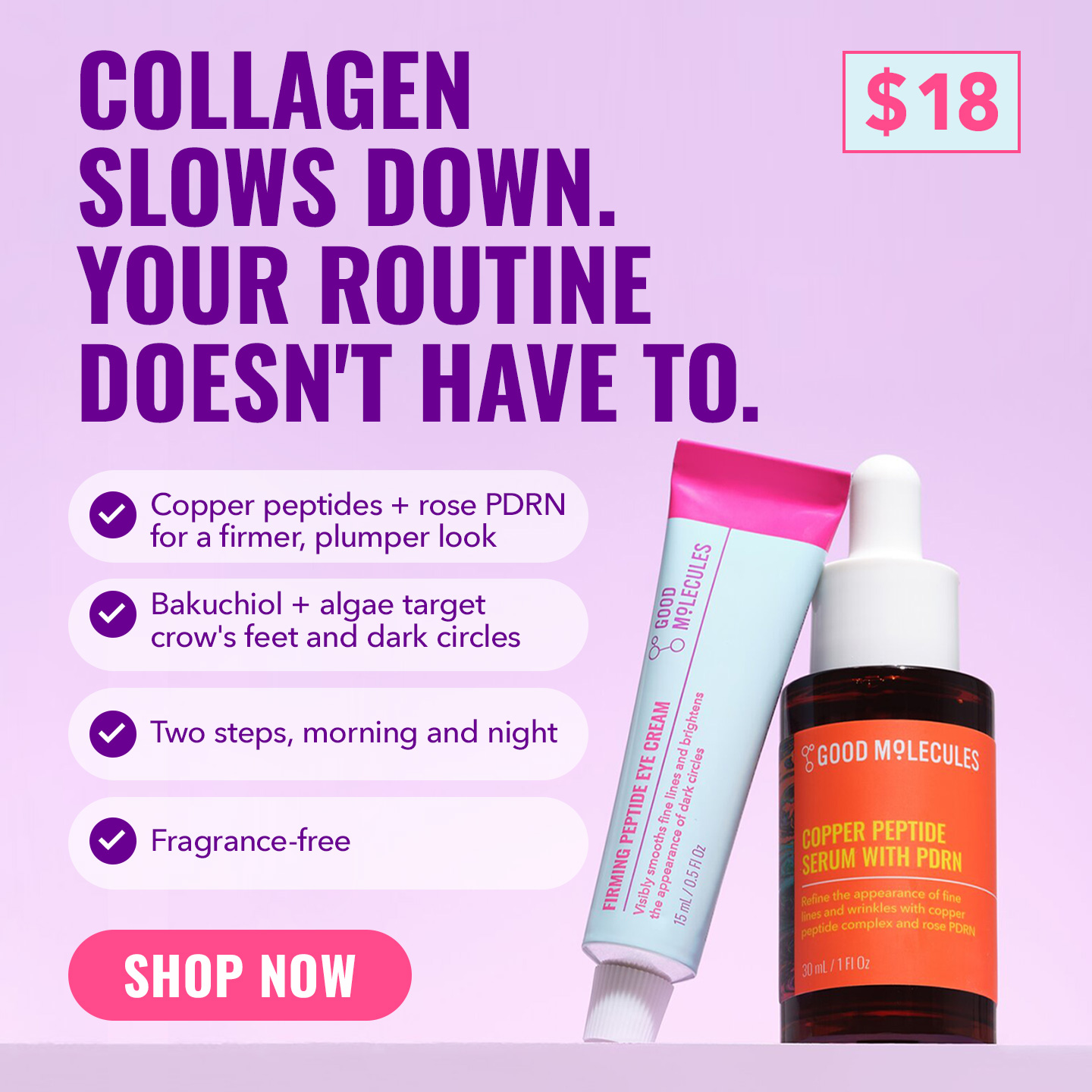 Good Molecules Facebook ad: Over 1000s Reviews