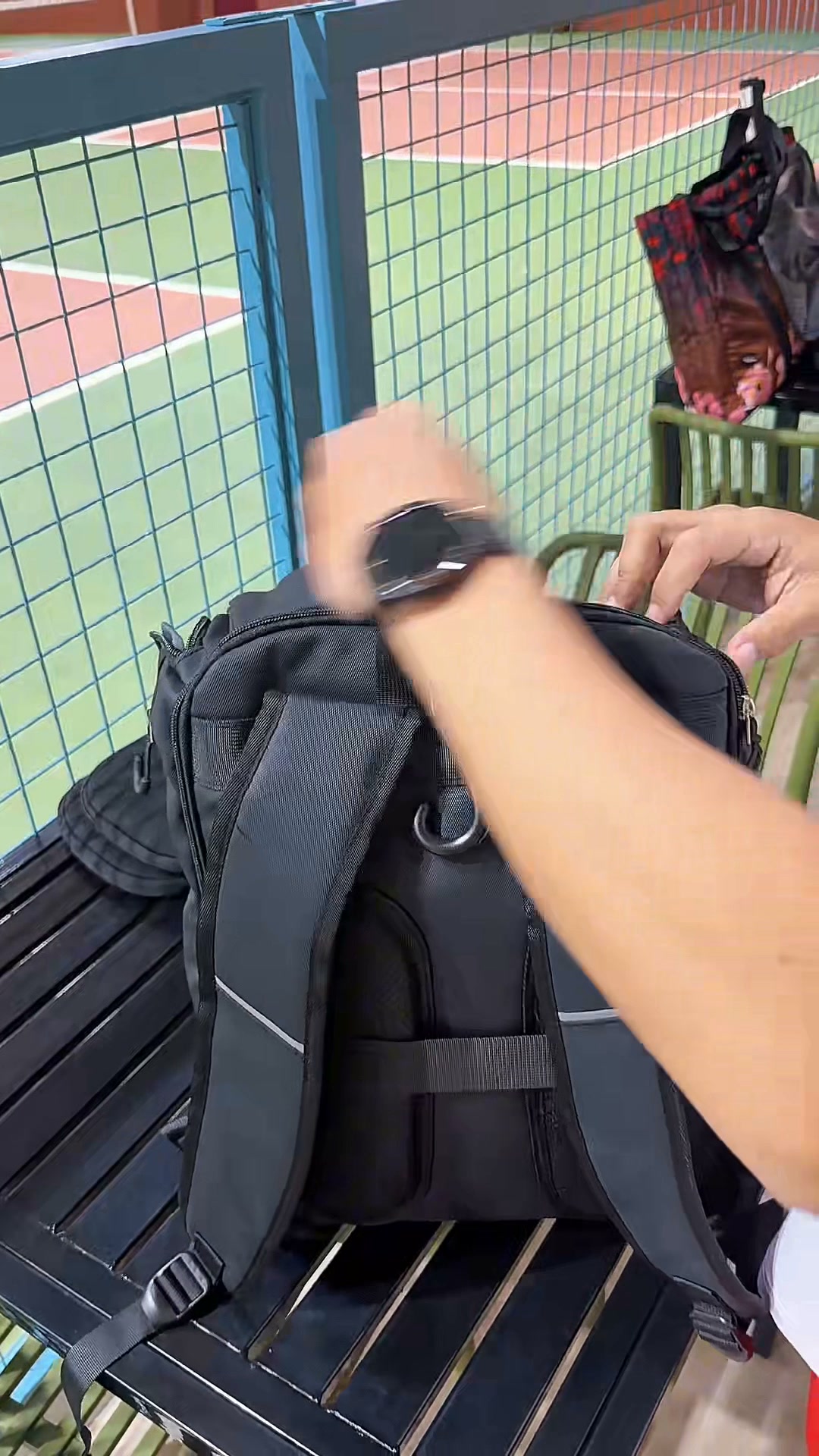 Shopee Facebook ad: Waterproof pickleball backpack with racket storage…