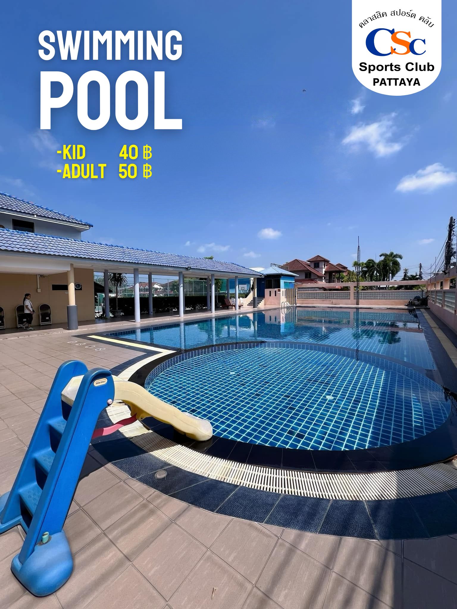 Classic Sport Club Pattaya Facebook ad: Now Open! Swimming Pool, Tennis Court, Basketball Court…