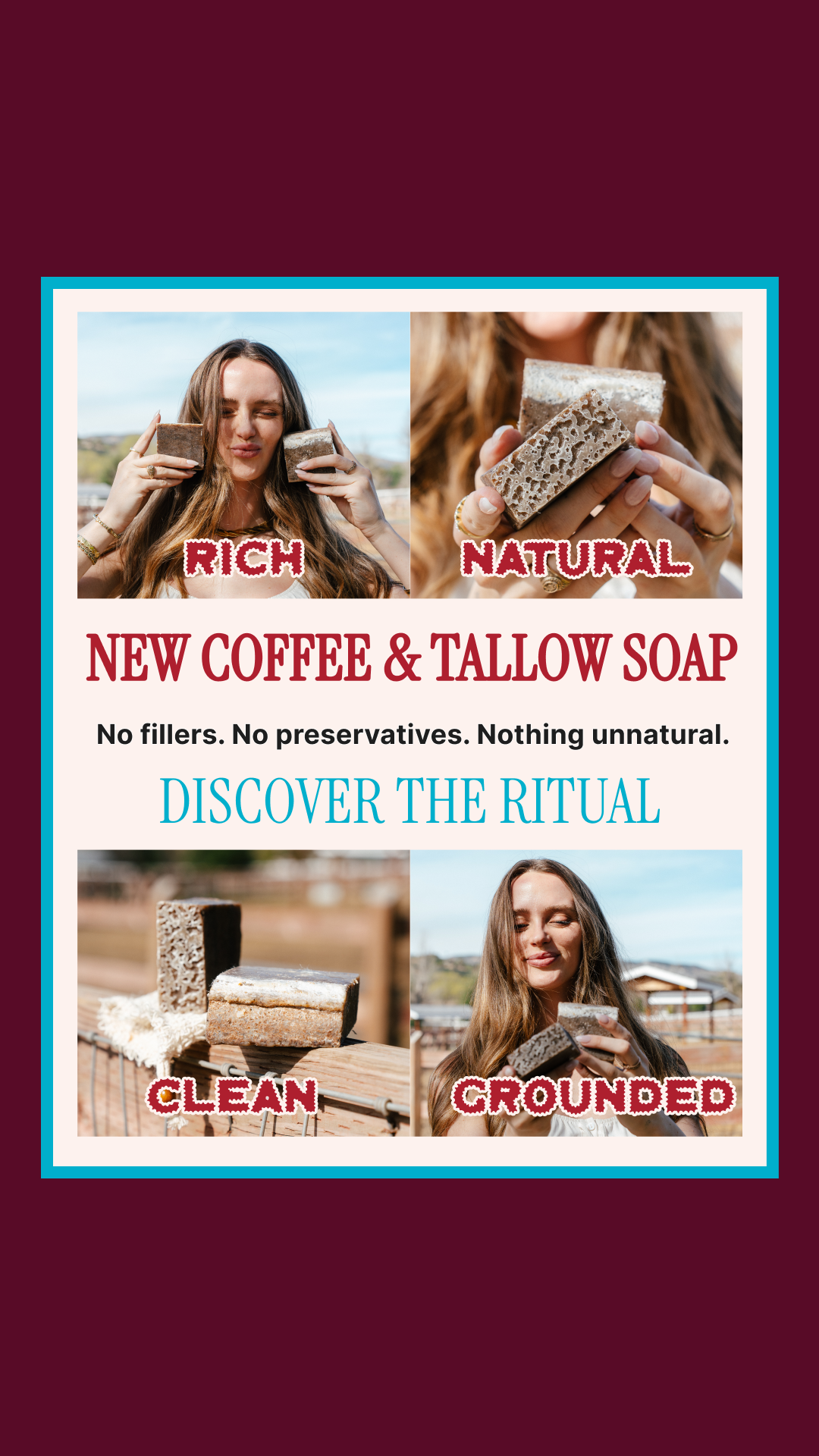 Gaffle Coffee Facebook ad: Coffee & Tallow Soap