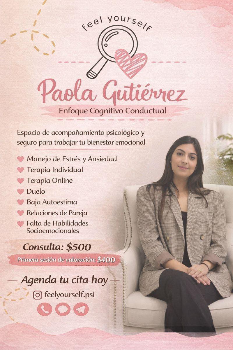 Psicologa Paola Gutierrez Facebook ad: Tu bienestar emocional también es una prioridad