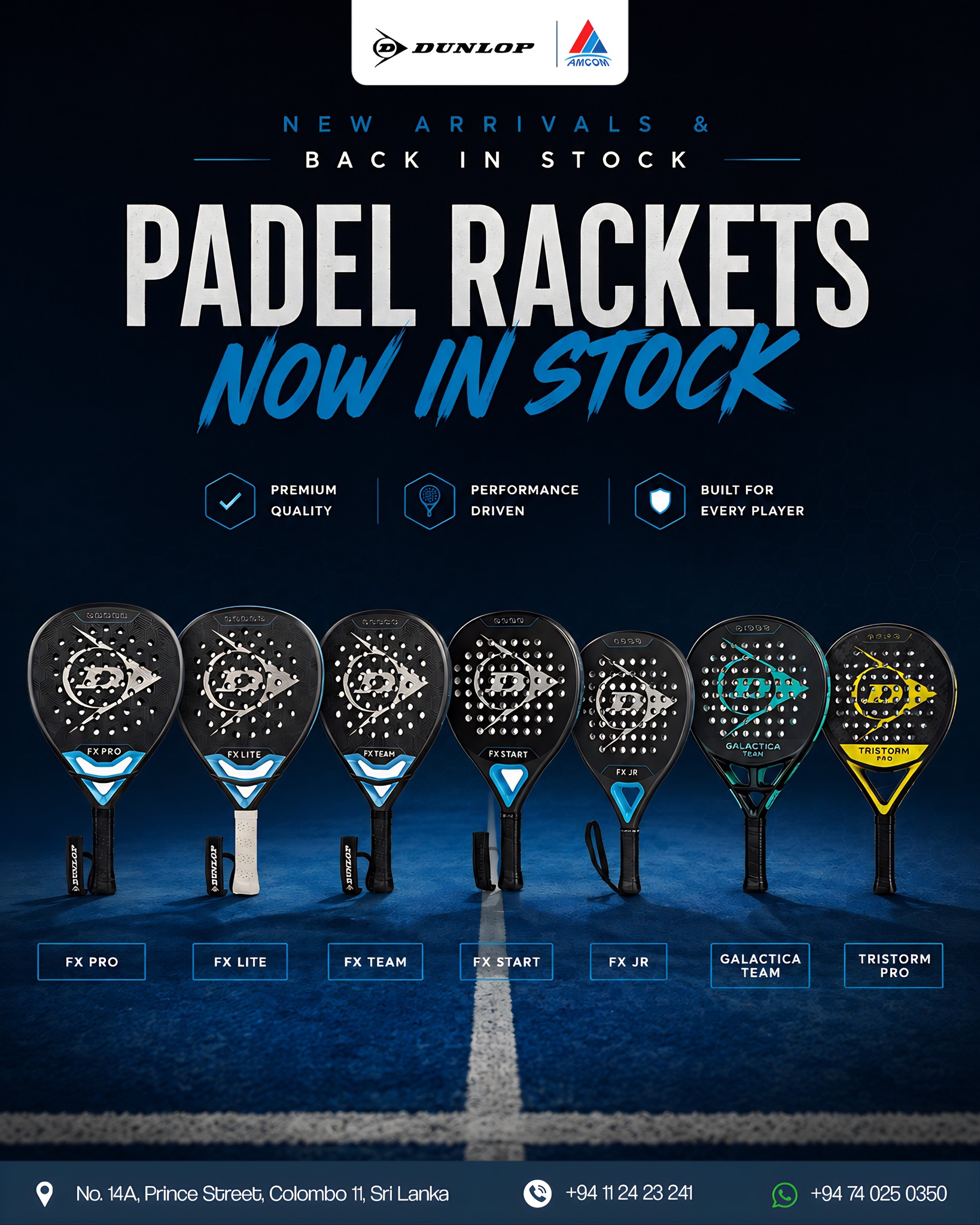 Amcom Private Limited Facebook ad: The latest Dunlop Padel Rackets are now available…