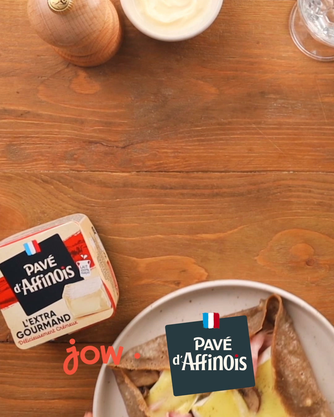 Jow Facebook ad: La recette de la Galette forestière au Pavé d'Affinois
