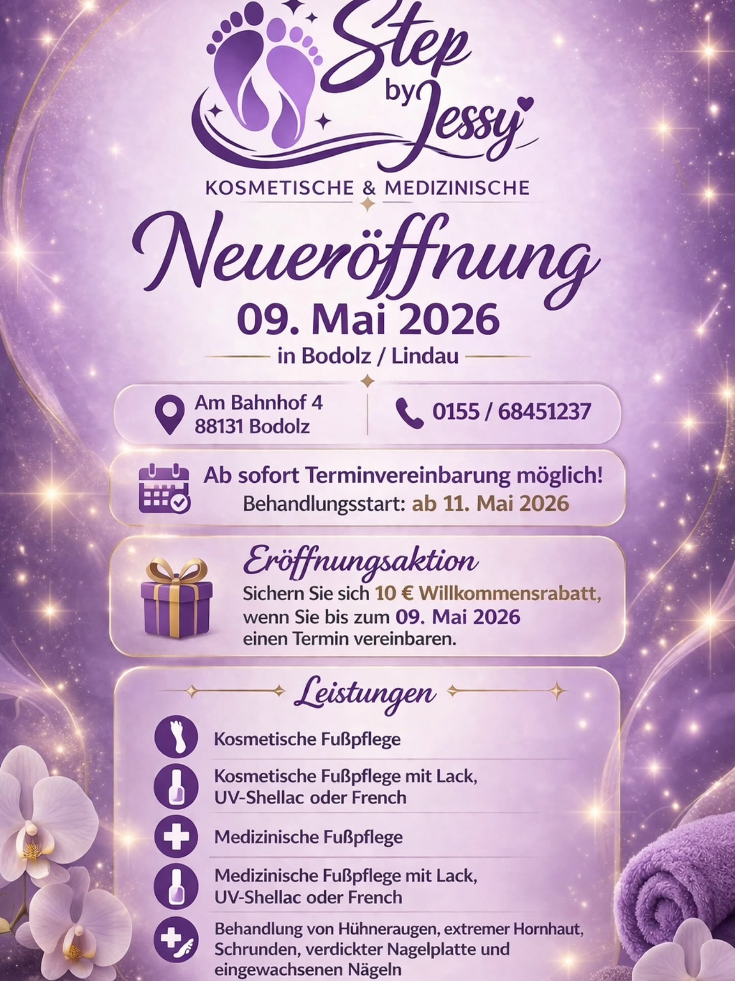 stepbyjessy Facebook ad: Termine ab sofort vereinbar