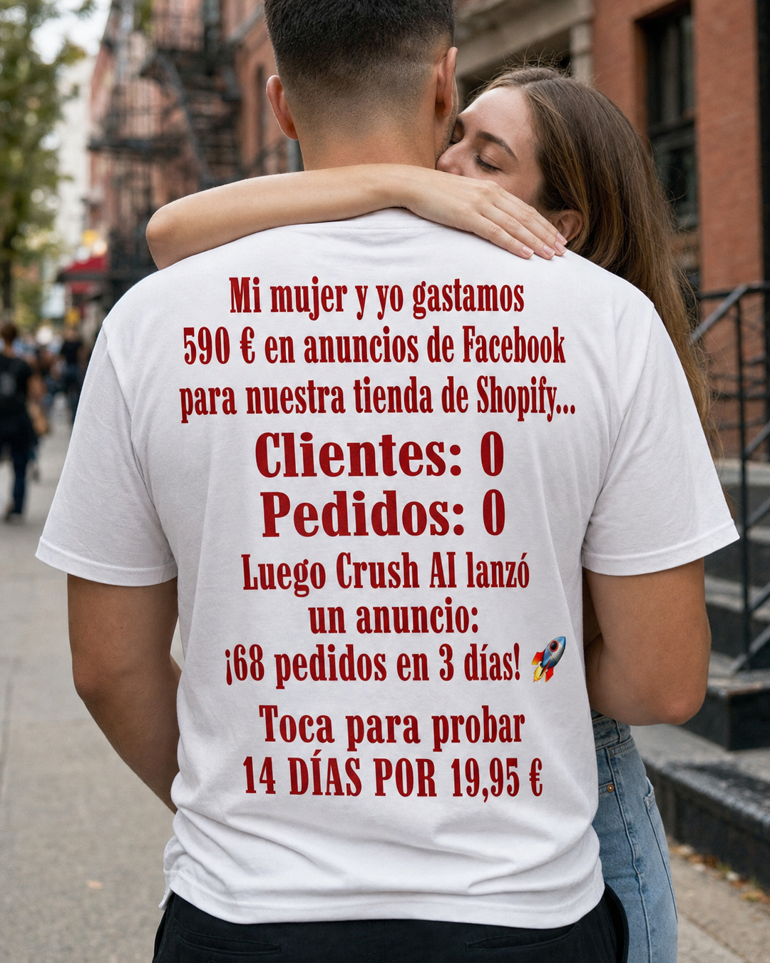 trycrush.ai Facebook ad: 590 € y 0 pedidos. Luego, 68 en 3 días