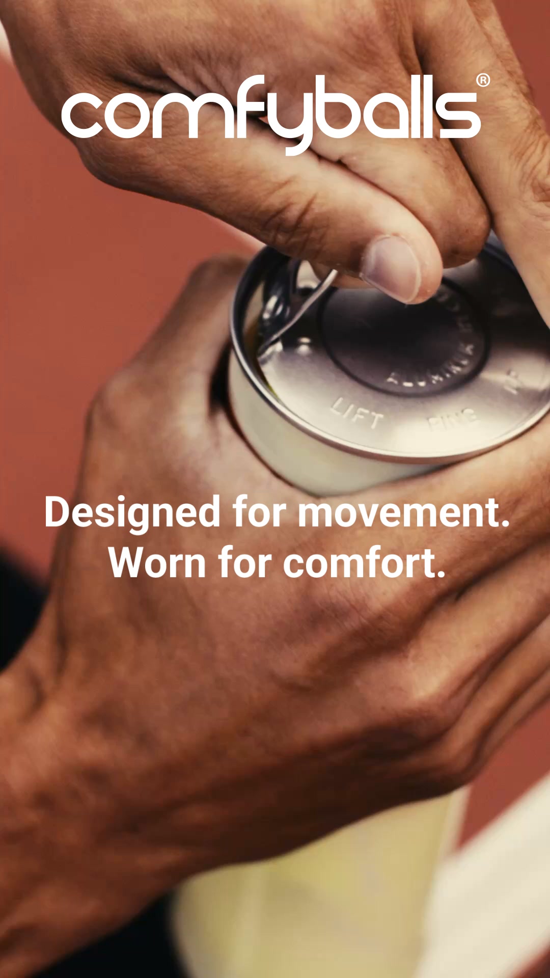 Comfyballs Facebook ad: Upplev komforten från Comfyballs.