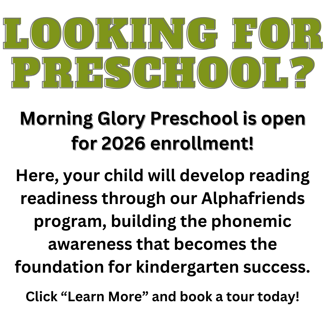 Morning Glory Preschool Facebook ad: PSA: Parents!