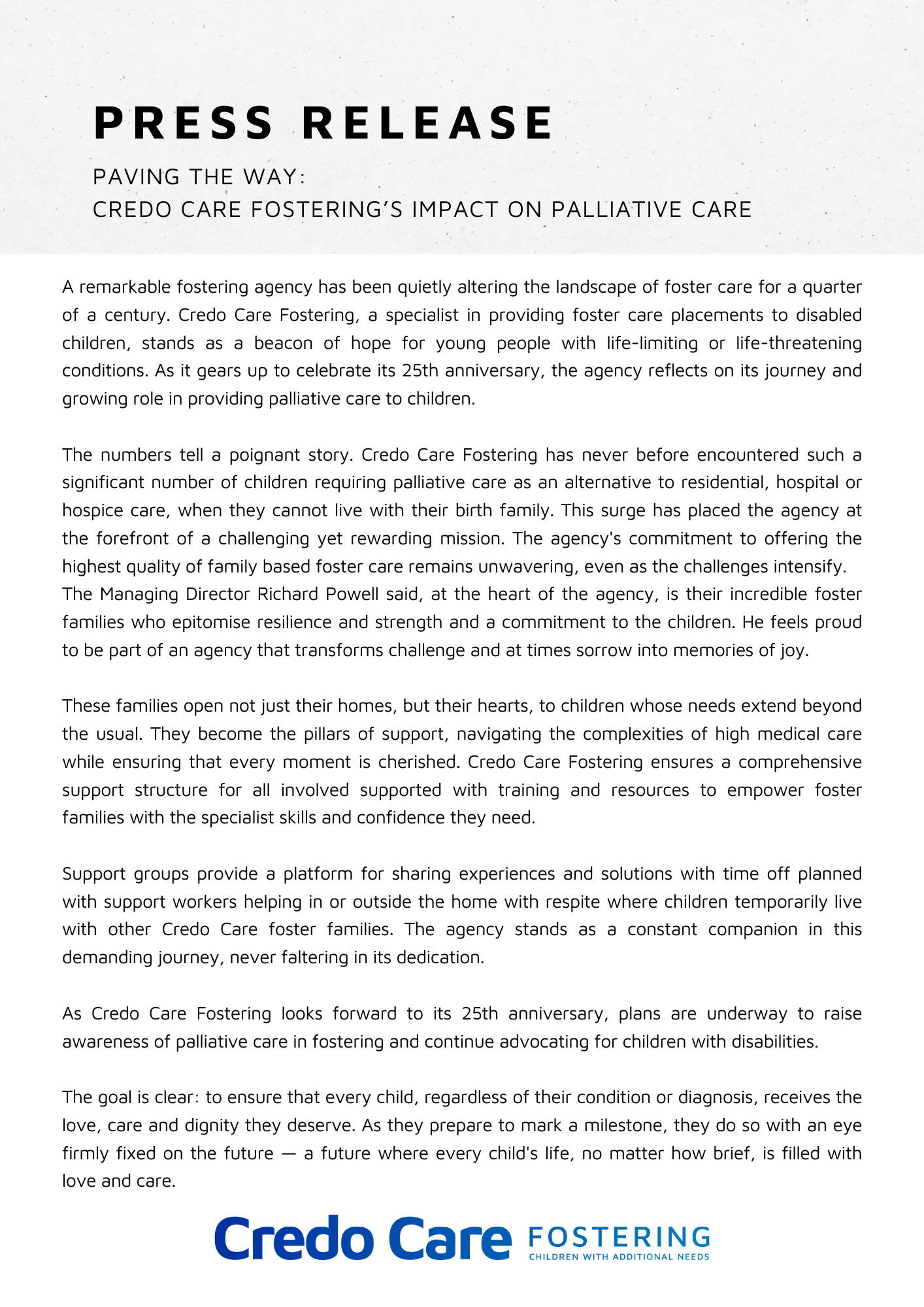 Credo Care - Disability Fostering Facebook ad
