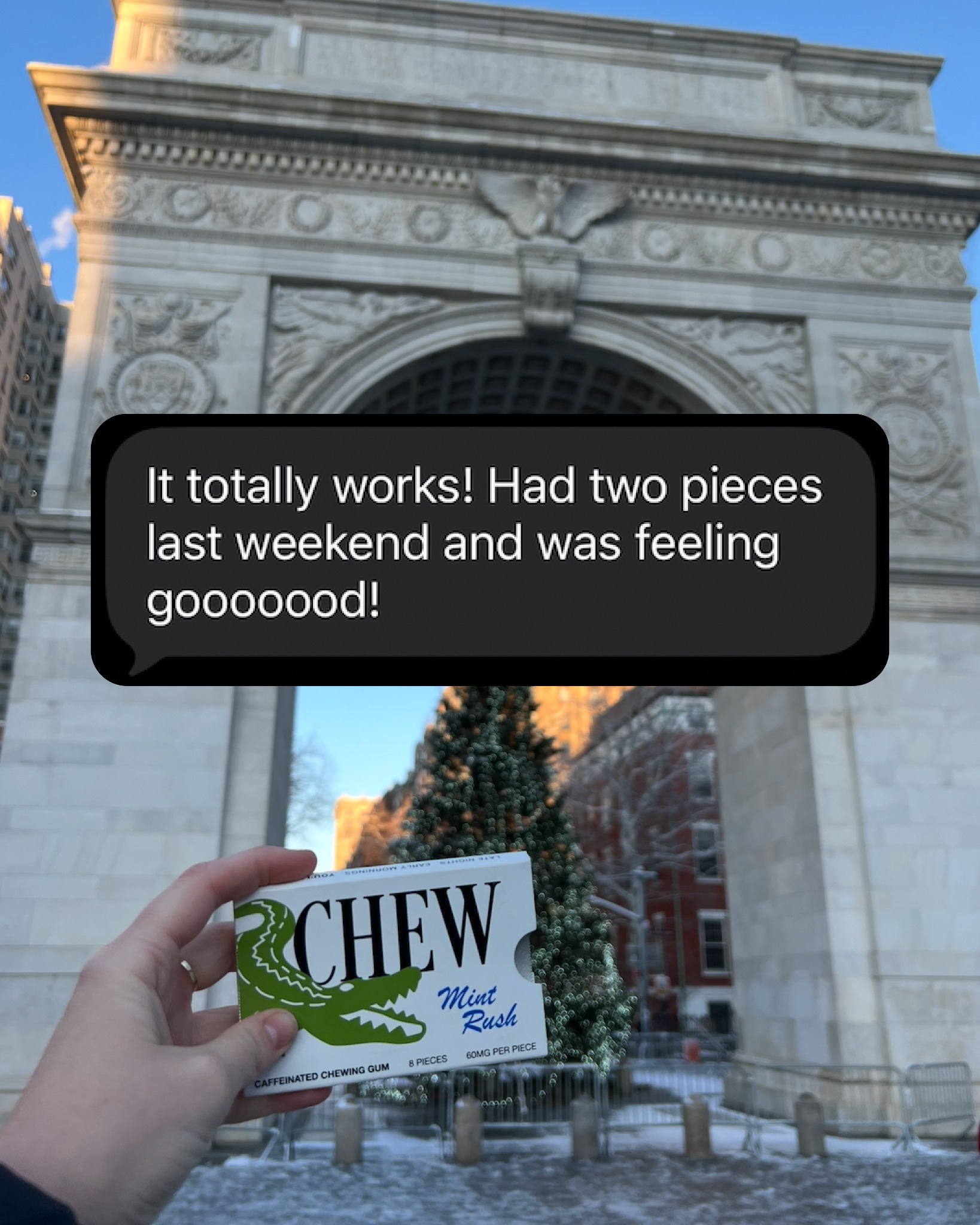 CHEW Gum Facebook ad: Your day has too many tabs open.