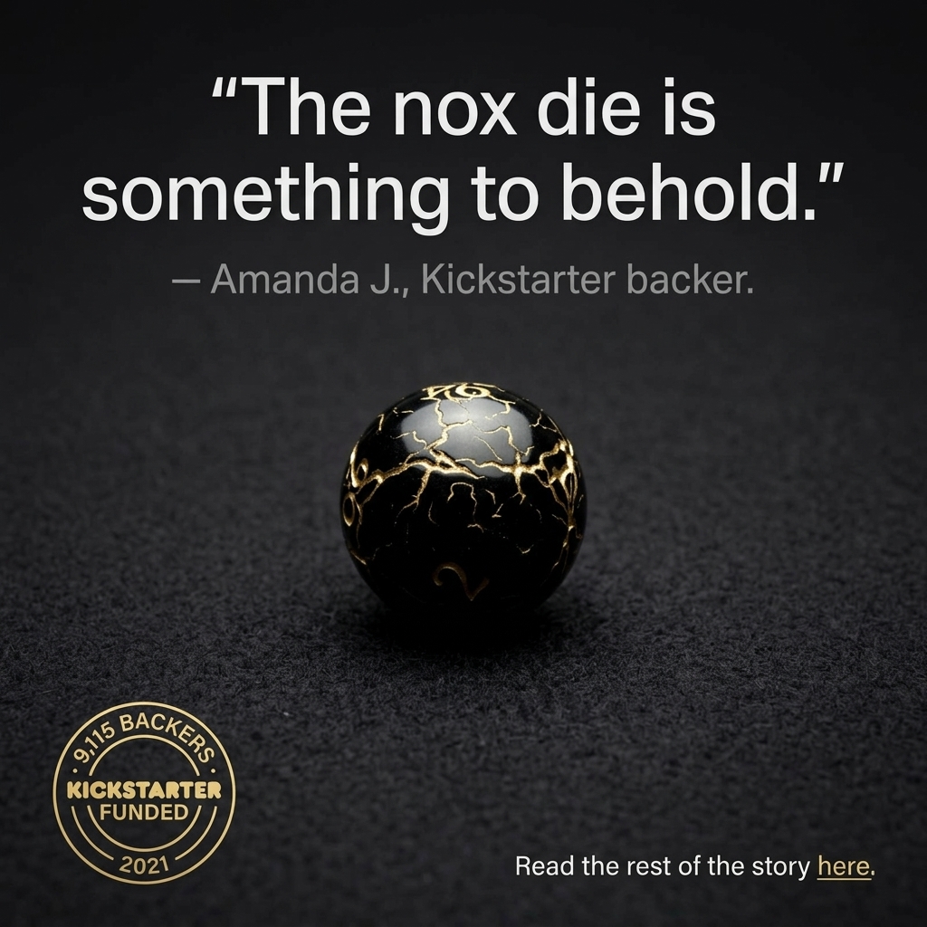 Orbidice Facebook ad: The nox die is something to behold.