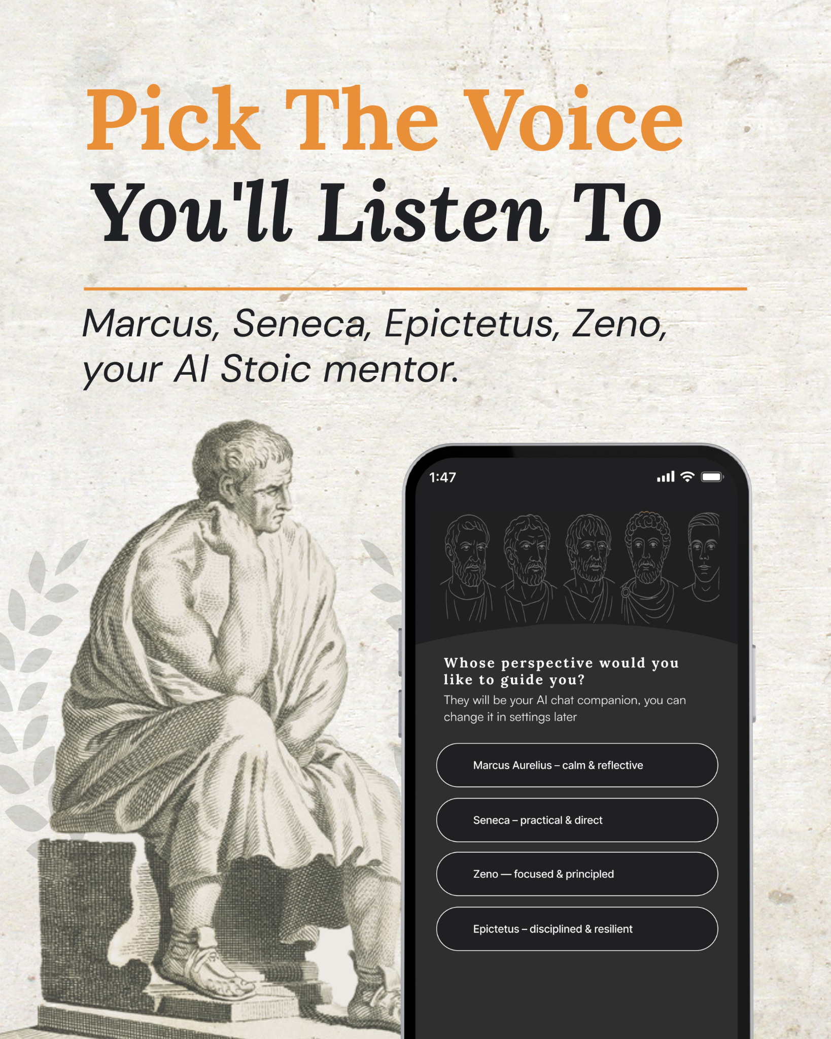 Stoic Forge Facebook ad: Forge your character daily