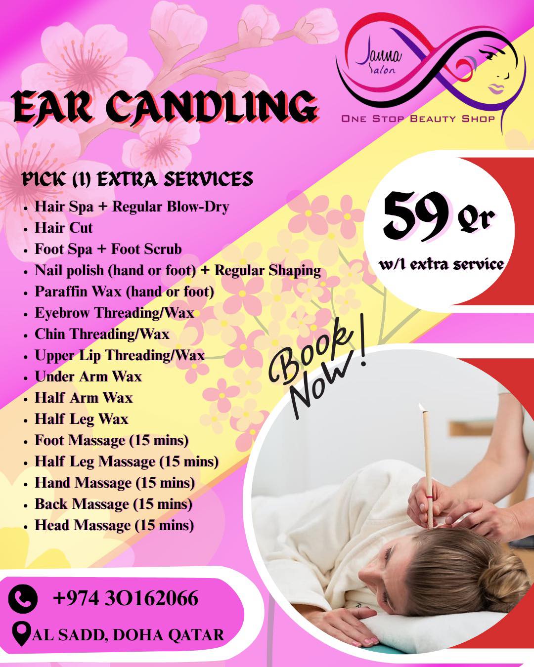 Janna’s Salon - One Stop Beauty Shop Facebook ad: ATTENTION! LADIES IN QATAR