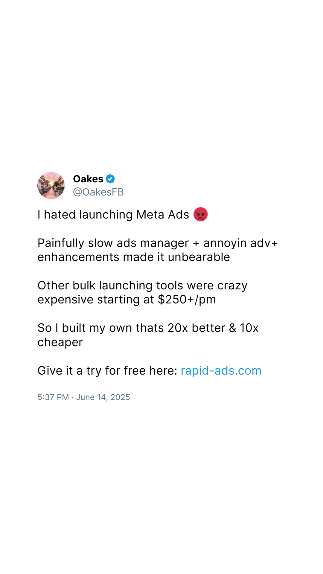 Rapid Ads Facebook ad