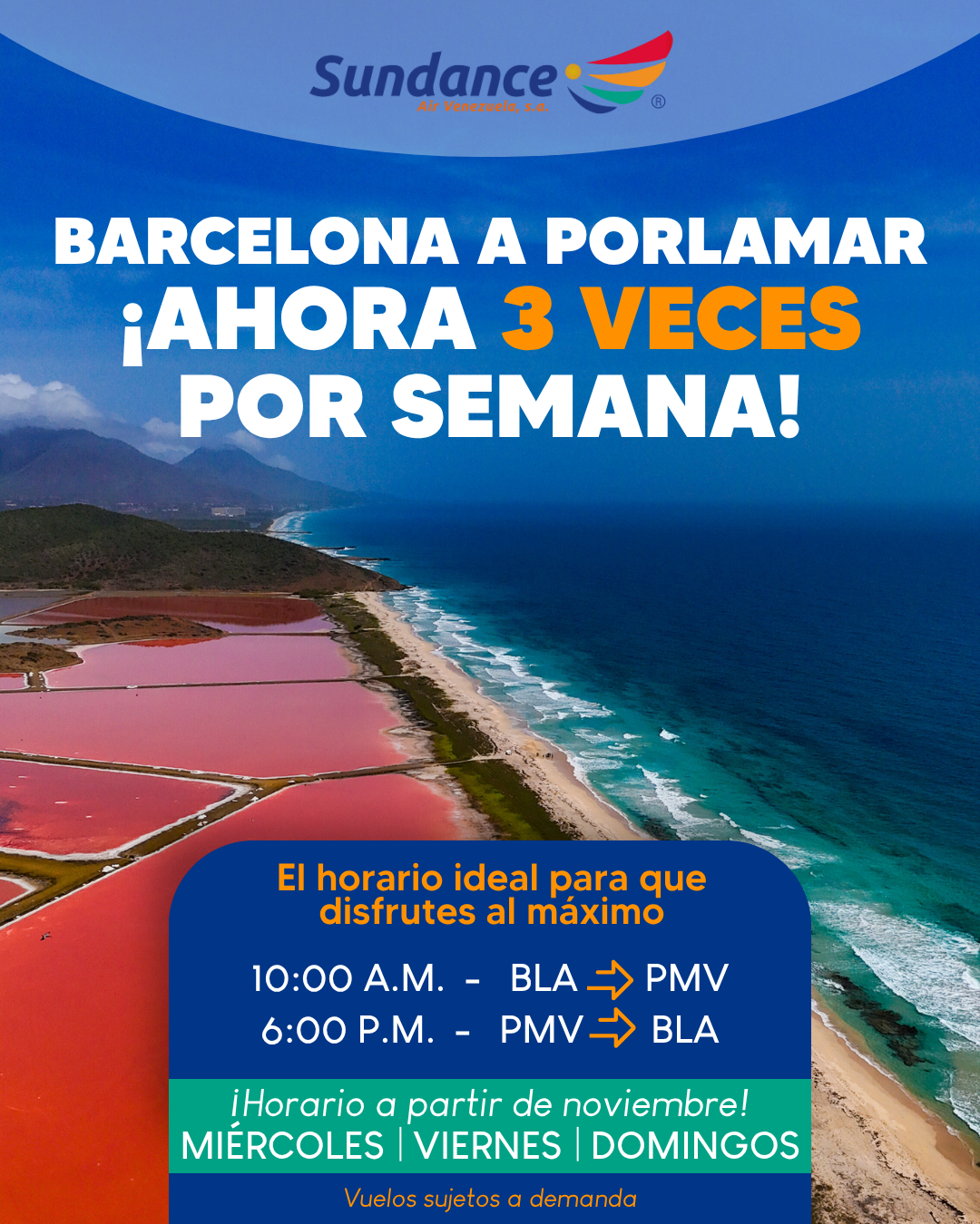 Sundance Air Venezuela, S.A Facebook ad: Los Roques a un vuelo de distancia