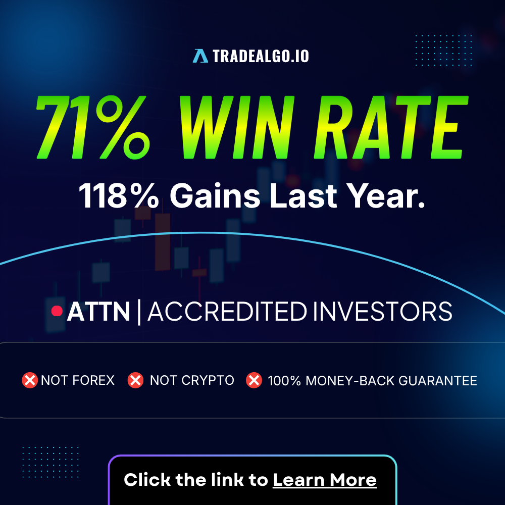 TradeAlgo Facebook ad: 83% Win Rate With Algorithmic Trading