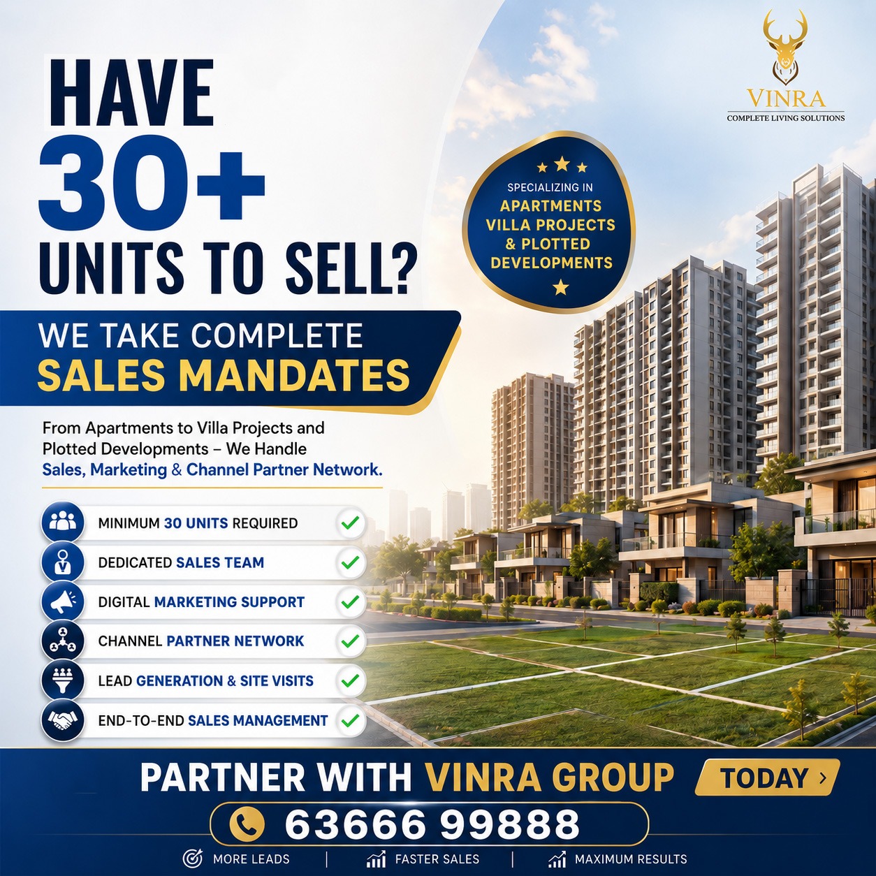 Vinra Group Facebook ad: Complete Sales and Marketing for your Real Estate Project