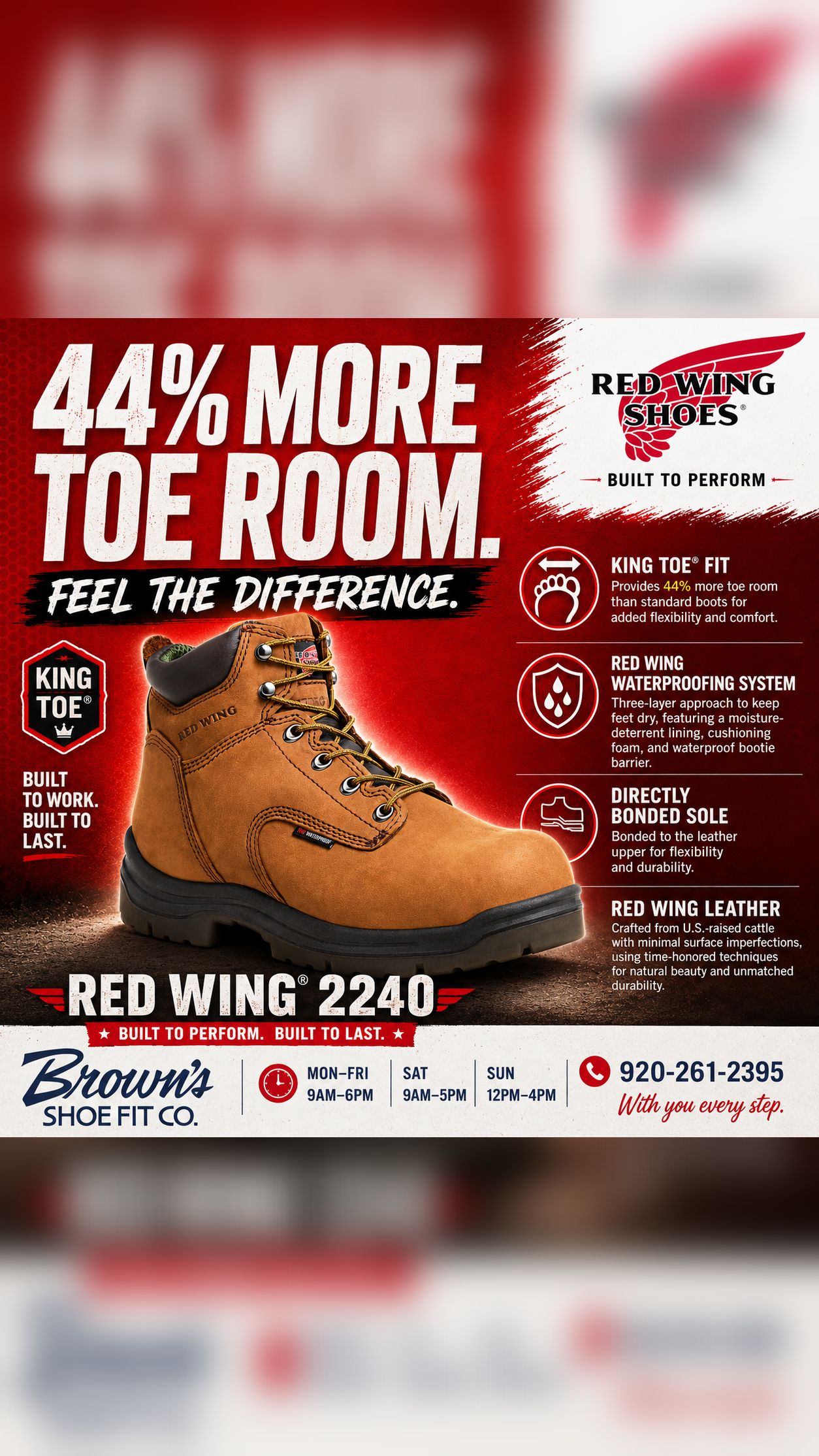 Brown's Shoe Fit Watertown Facebook ad from May 7, 2026