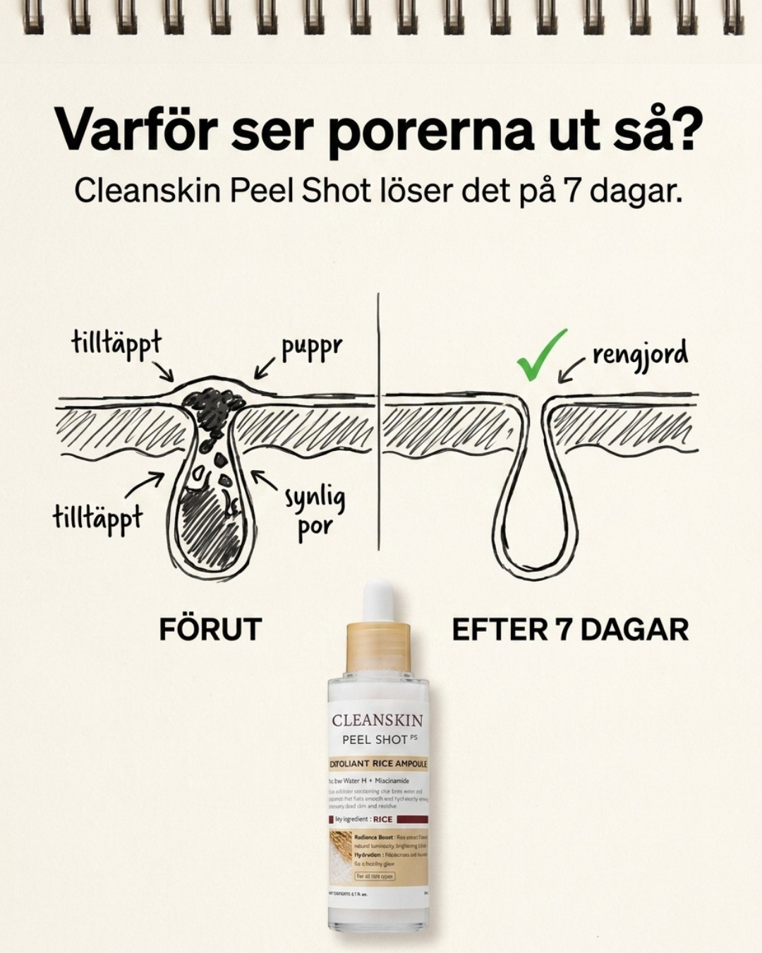 Cleanskin Store Facebook ad: Känn dig bekväm med din hud igen