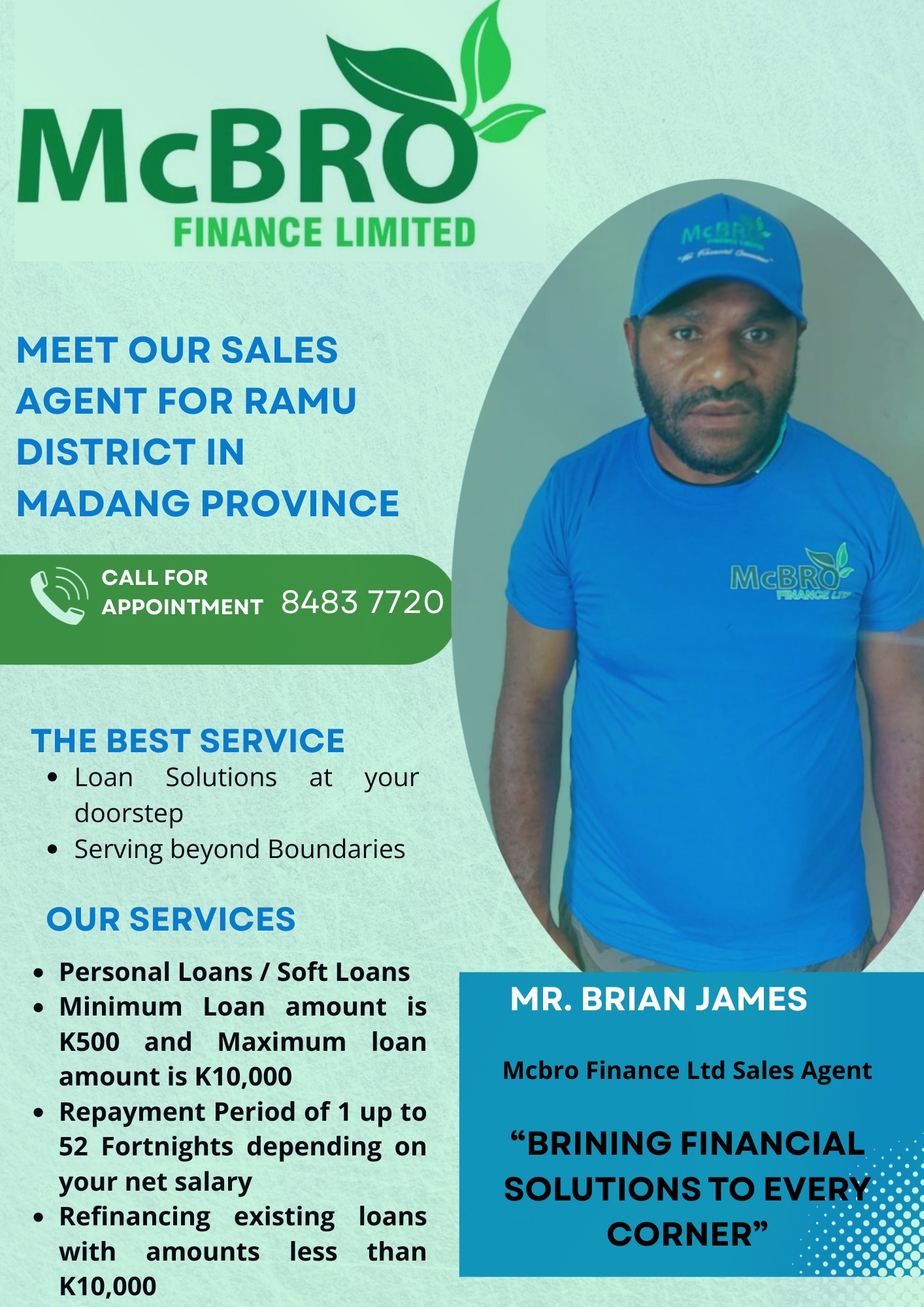 McBro Finance Limited Facebook ad: Meet our Ramu District sales agent in Madang…