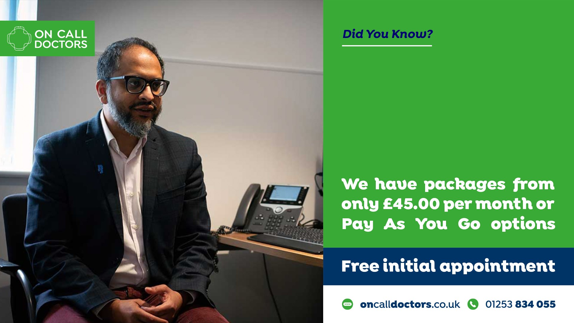 On Call Doctors Facebook ad: A warm welcome from Dr.