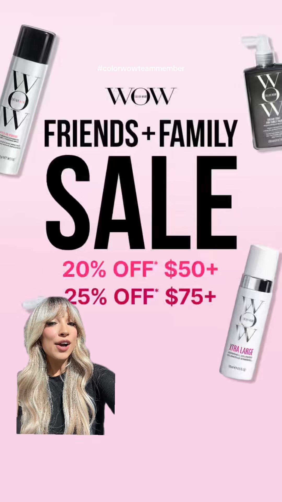 Color Wow Facebook ad: Friends & Family Sale