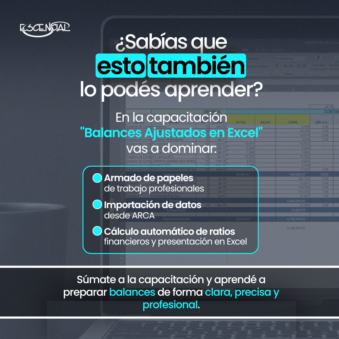 Escencial Consultora Facebook ad: Ajustar balances a mano ya no es opción…