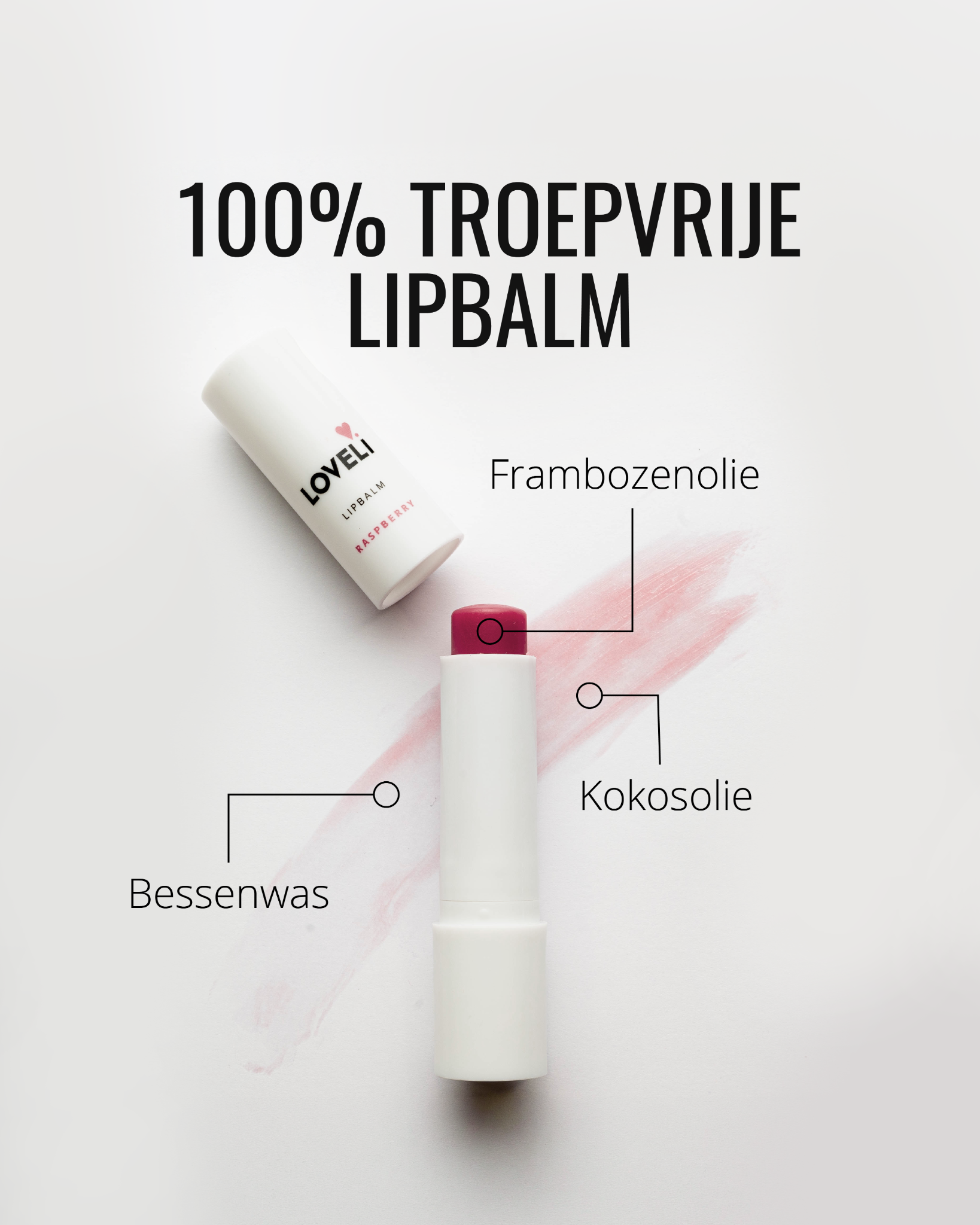 Loveli Facebook ad: Probeer de lipbalm hier!