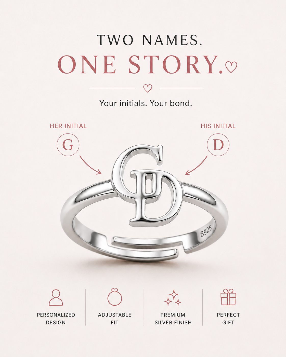 Swastik Jewel Facebook ad: Two Names. One Story. Personalized Just for You.