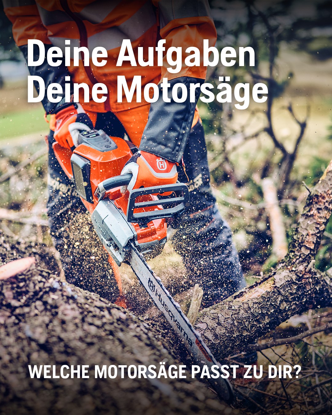 Husqvarna Facebook ad: Weißt du, welche Motorsäge zu deinen Aufgaben passt?