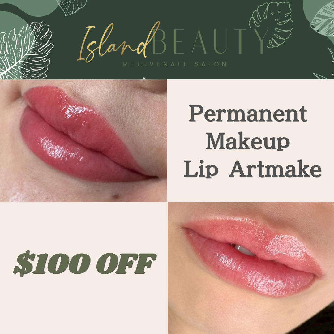 Salon Island Beauty Facebook ad: Perfect Lips and Brows by Mai or Mao, $100 OFF