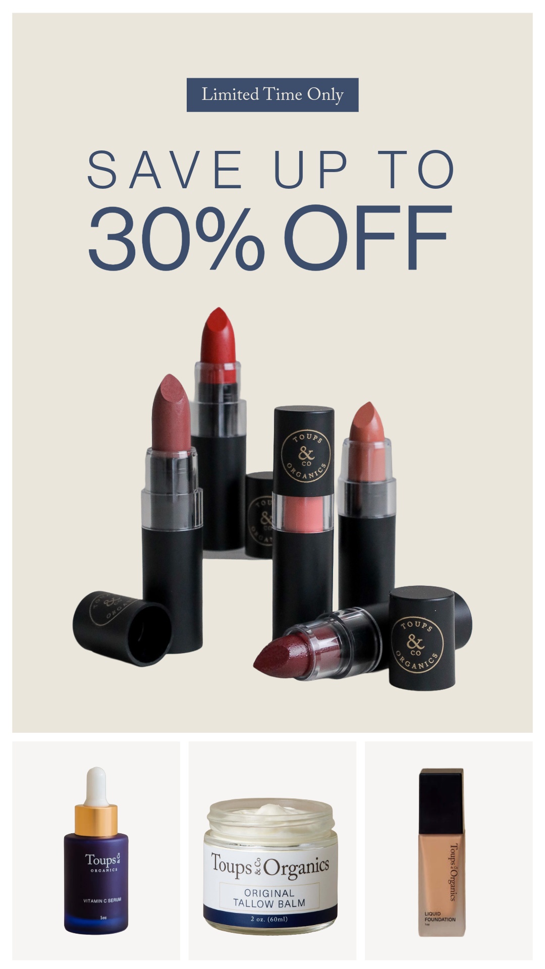 Toups and Co Organics Facebook ad
